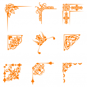 وکتور اسلیمی برای گوشه ها با رنگ نارنجی